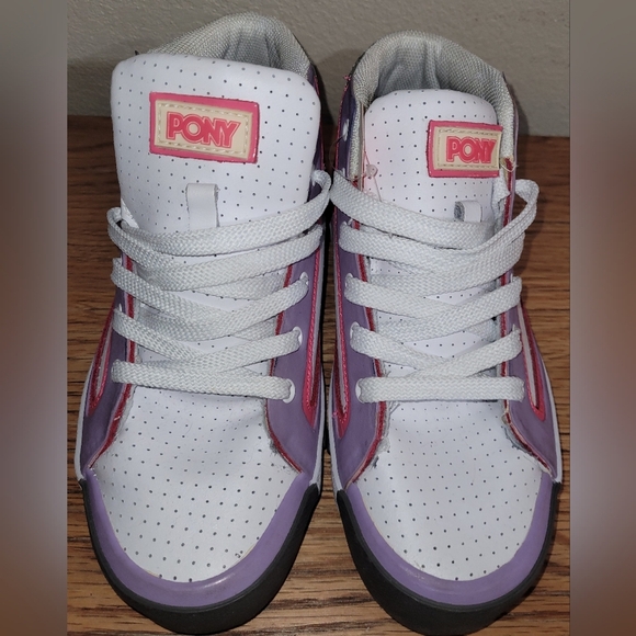 Pony Retro Tennis Shoes 80s Style Wm's SZ 8 Feed The Cat Mid Tops Sneakers - Picture 2 of 4